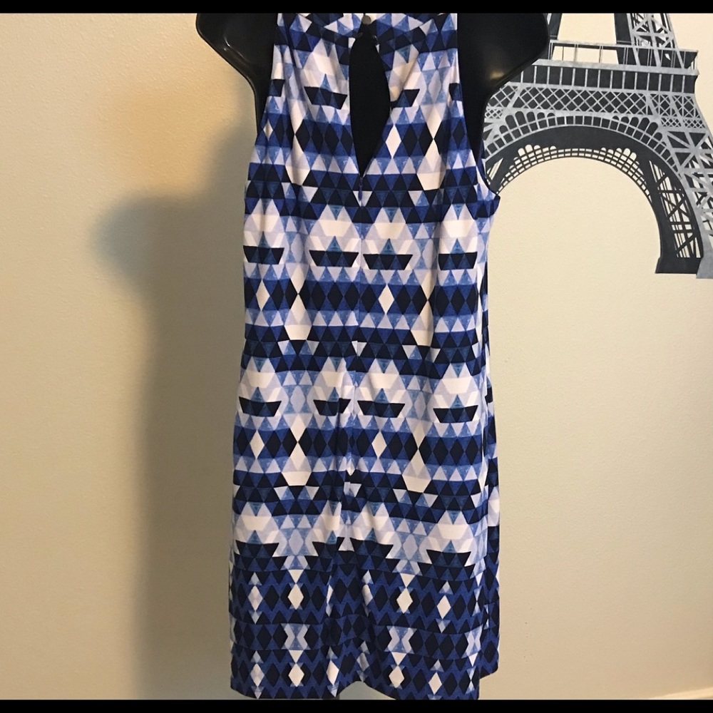 VINCE CAMUTO - HALTER SHIFT DRESS  BLUE MULTI  - SIZE 14 NWT - Picture 6 of 15